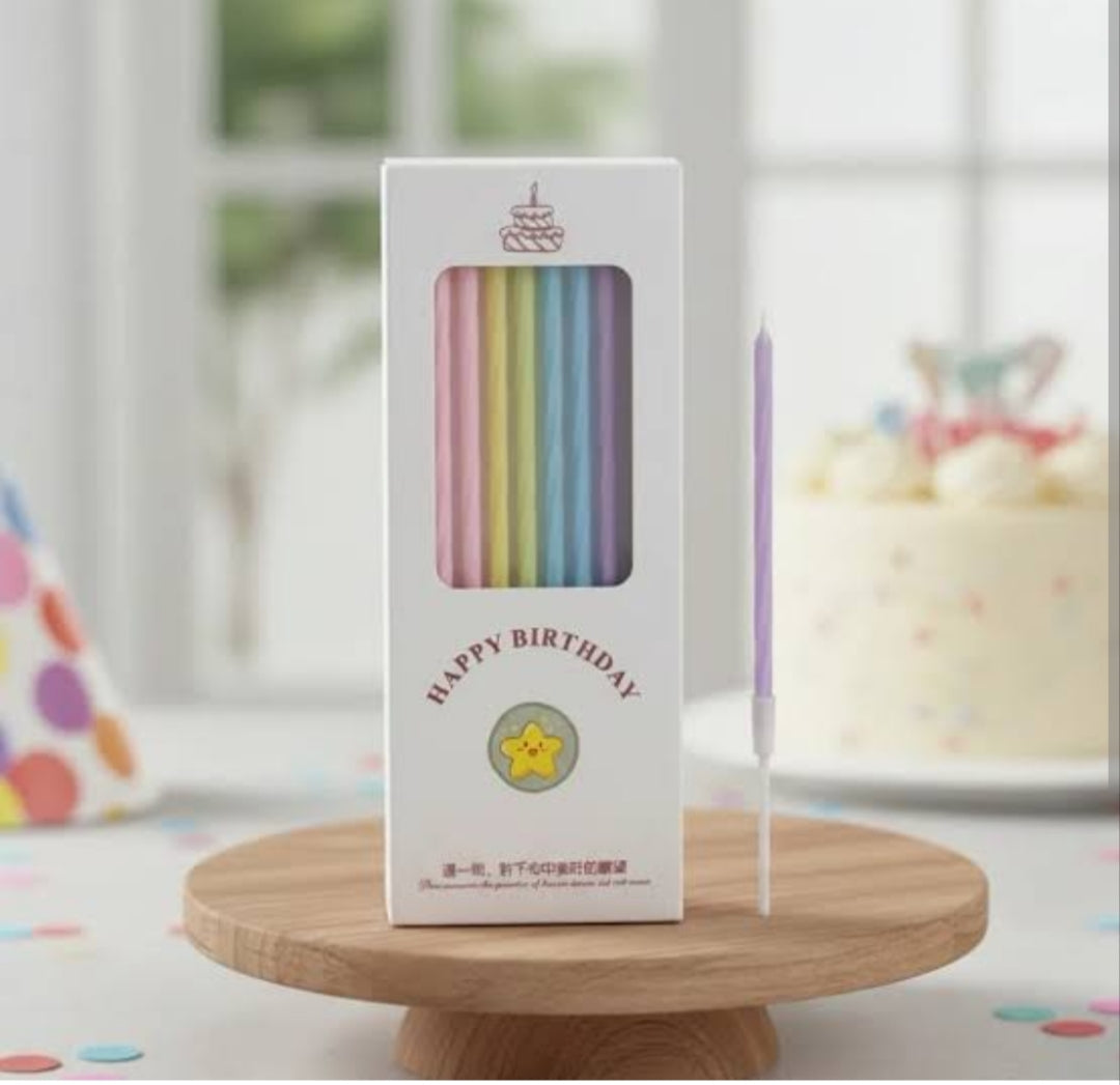 Party Fun Spiral Birthday Candles – Colorful Set of 10