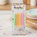 "Party Fun" Multi-Colored Spiral Birthday Candles – 8-Pack
