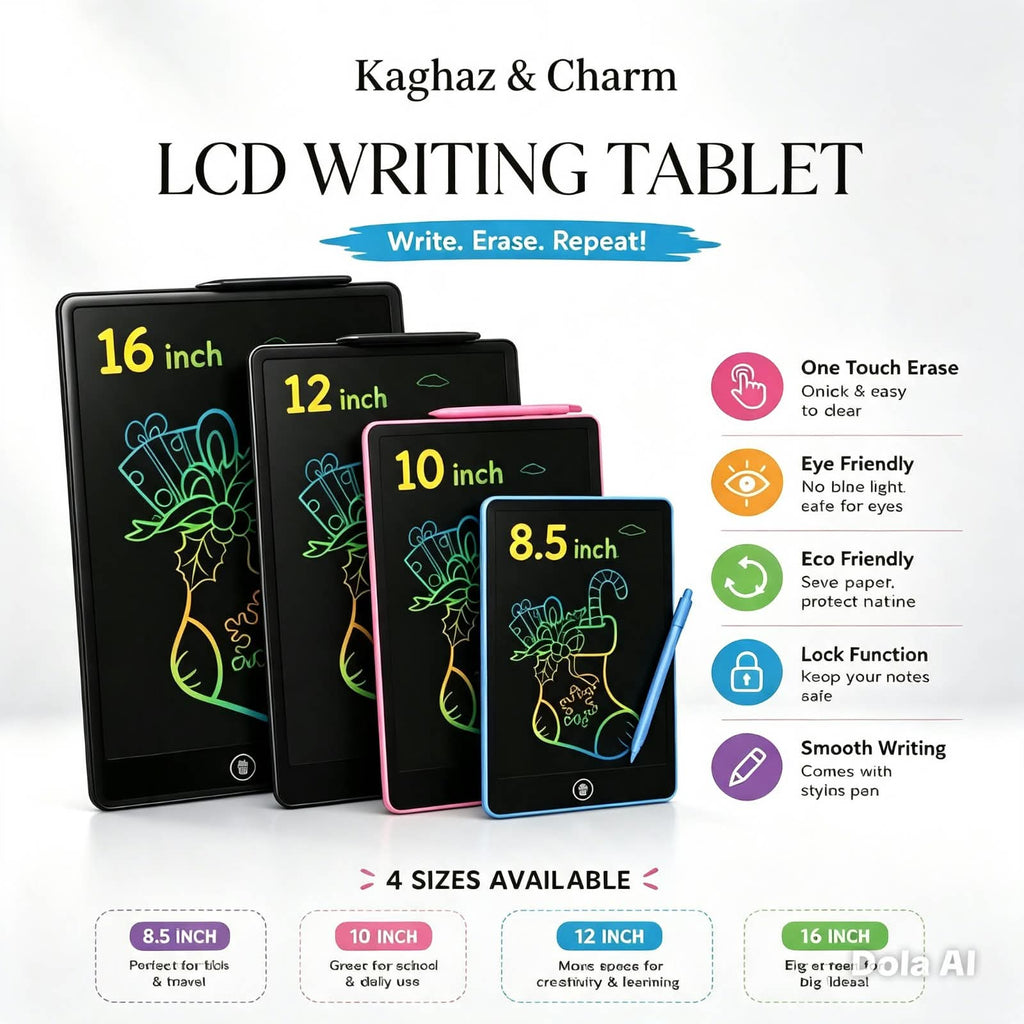 LCD Writing Tablet for Kids – Write, Draw & Erase