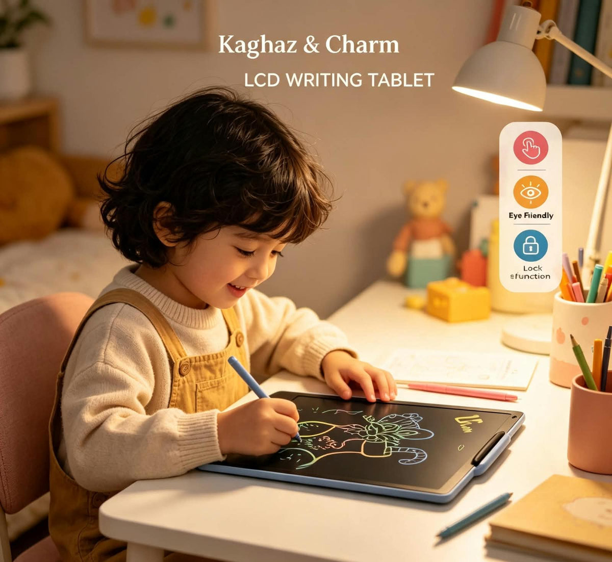 LCD Writing Tablet for Kids – Write, Draw & Erase
