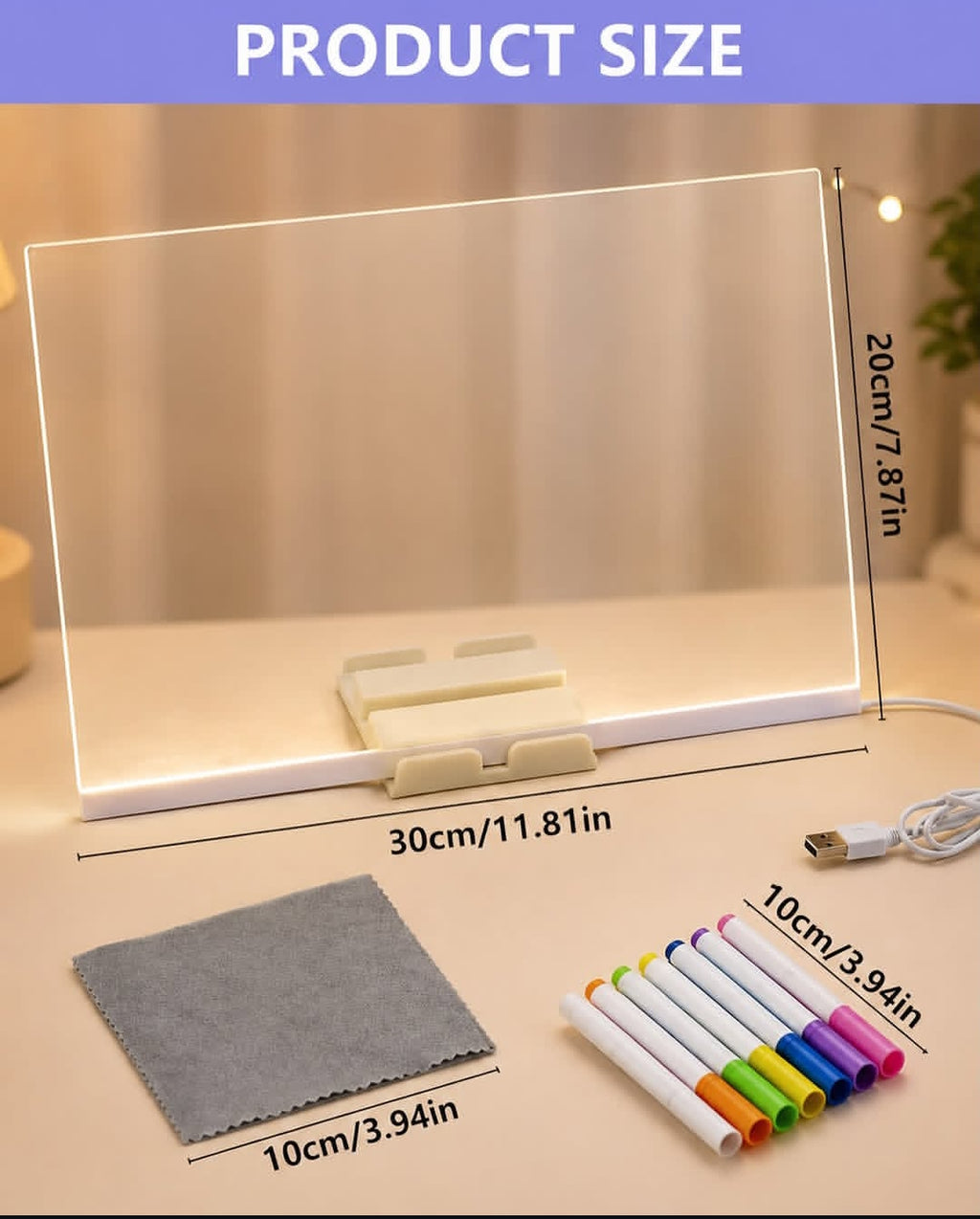 DIY Acrylic Luminous Lamp Board with Markers